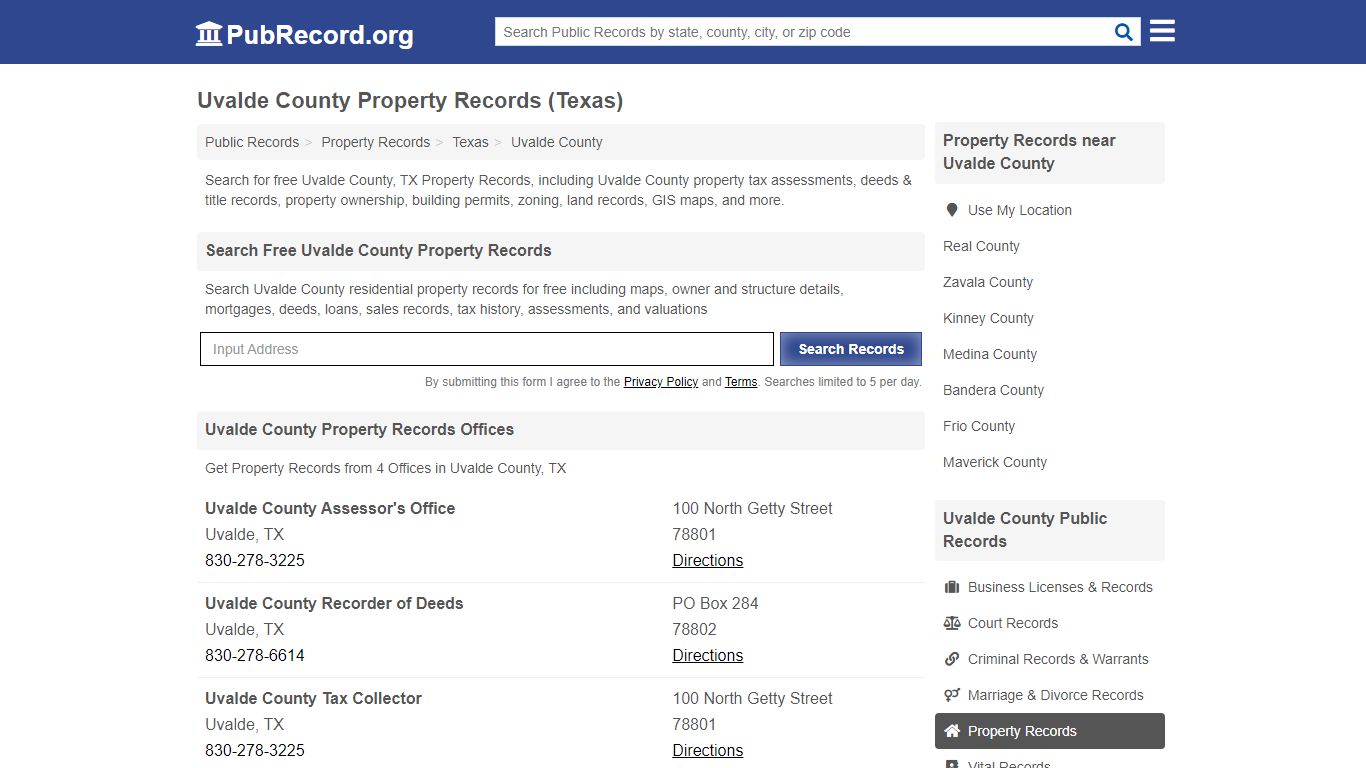 Uvalde County Property Records (Texas) - Public Record